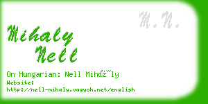 mihaly nell business card